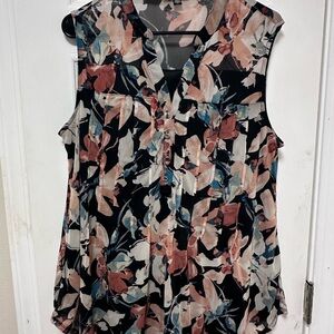 Floral Sleeveless Blouse - GUC